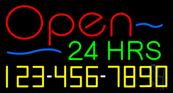 Open 24 Hrs LED Neon Sign