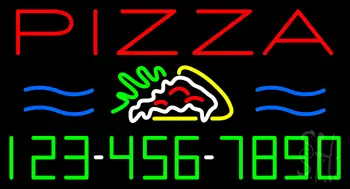 Pizza With Phone Number LED Neon Sign