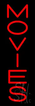 Vertical Red Movies LED Neon Sign