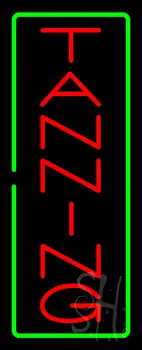 Vertical Red Tanning Green Border LED Neon Sign
