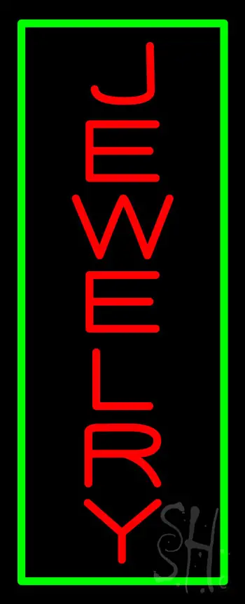 Jewelry Vertical Green Border LED Neon Sign