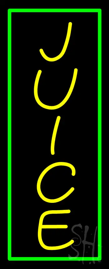 Yellow Juice With Green Border LED Neon Sign