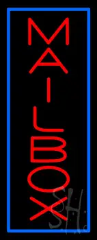 Vertical Mailbox Blue Border LED Neon Sign
