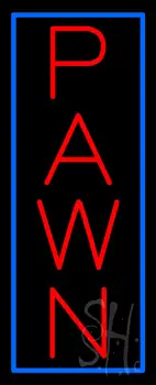 Vertical Red Pawn Blue Border LED Neon Sign