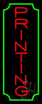 Vertical Red Printing Green Border LED Neon Sign