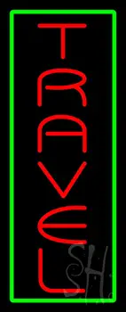 Vertical Red Travel Green Border LED Neon Sign