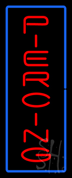 Vertical Red Piercing Yellow Border LED Neon Sign