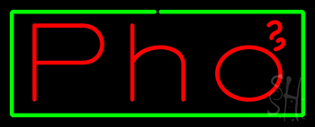 Red Pho With Green Border LED Neon Sign