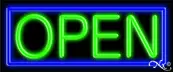 Blue Border With Green Open LED Neon Sign