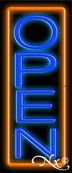 Orange Border With Blue Vertical Open LED Neon Sign