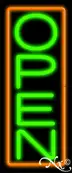 Orange Border With Green Vertical Open LED Neon Sign