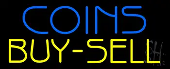 Blue Coins Buy Sell LED Neon Sign