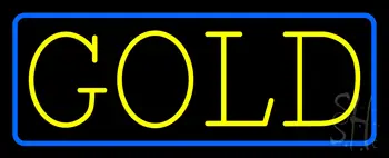Yellow Gold Blue Border LED Neon Sign