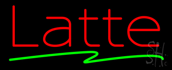 Red Latte Green Line LED Neon Sign