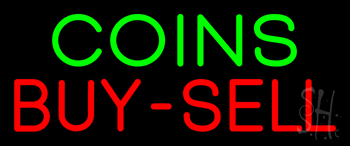 Green Coins Buy Sell LED Neon Sign