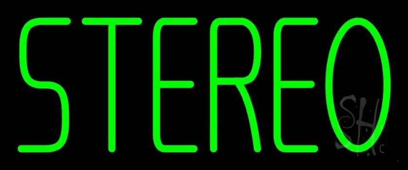 Green Stereo Block 2 LED Neon Sign