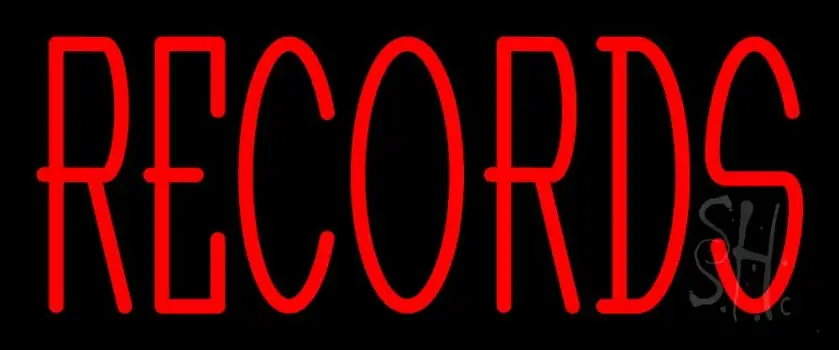 Red Records 1 LED Neon Sign