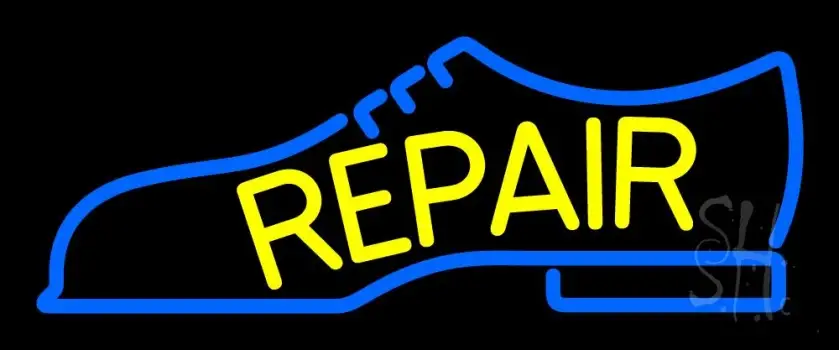 Yellow Repair Shoe Logo LED Neon Sign