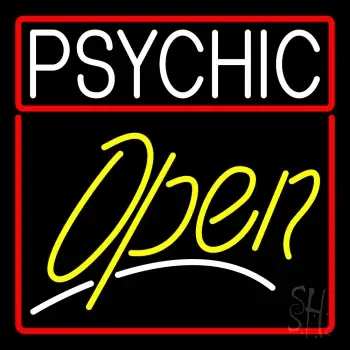 Psychic Red Border Yellow Open LED Neon Sign