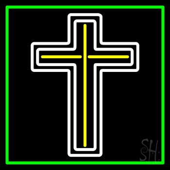 Cross With Border LED Neon Sign