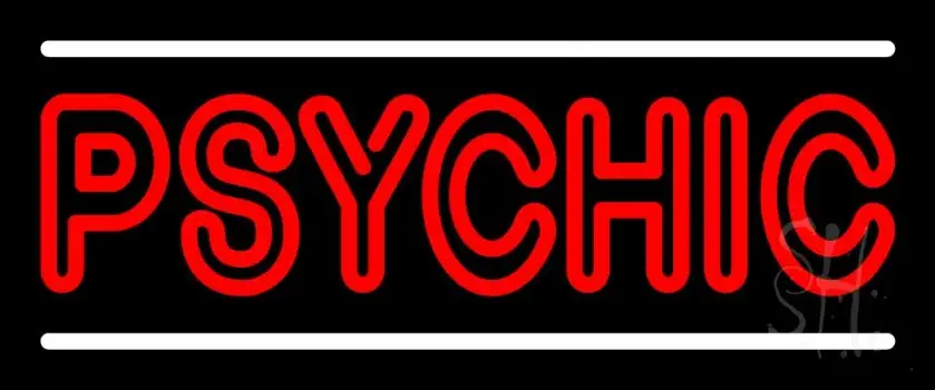 Red Double Stroke Psychic White Line LED Neon Sign