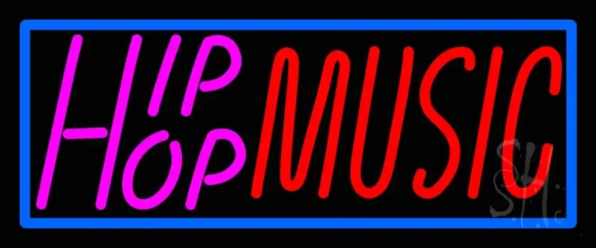Hip Hop Music With Line LED Neon Sign