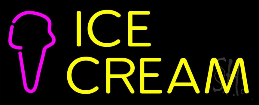 Yellow Ice Cream Cone LED Neon Sign