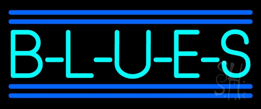 Turquoise Blues Block LED Neon Sign