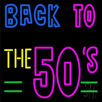 Back To The 50s Block LED Neon Sign