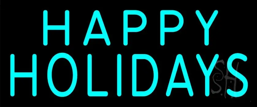 Happy Holidays Block LED Neon Sign