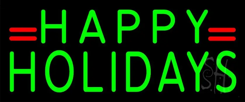 Green Happy Holidays LED Neon Sign