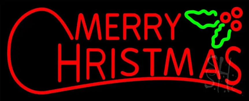 Red Merry Christmas Block LED Neon Sign