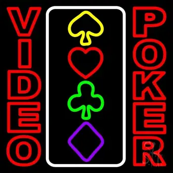 Red Video Poker LED Neon Sign