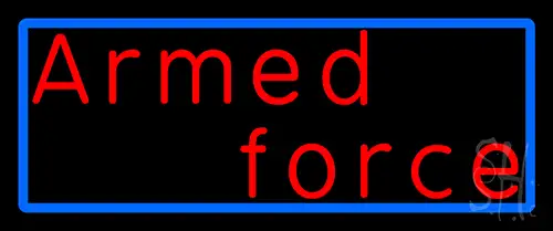 Armed Forces With Blue Border LED Neon Sign