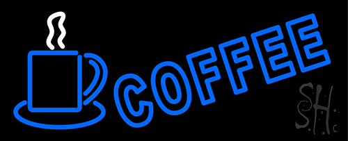 Blue Coffee Cup LED Neon Sign