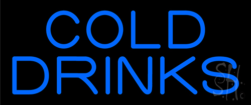 Blue Cold Drinks LED Neon Sign