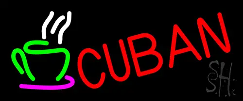 Cuban With Coffee Cup 2 LED Neon Sign
