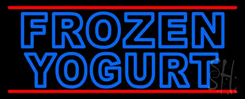 Double Stroke Blue Frozen Yogurt LED Neon Sign
