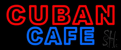 Double Stroke Cuban Cafe LED Neon Sign