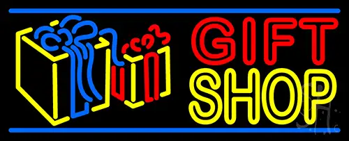 Double Stroke Gift Shop With Gifts Logo LED Neon Sign