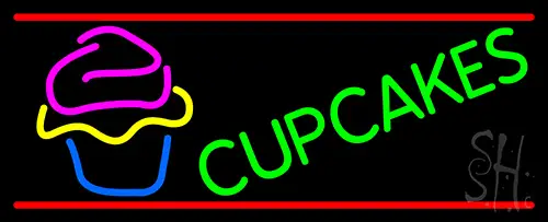 Green Cupcakes With Cupcake LED Neon Sign