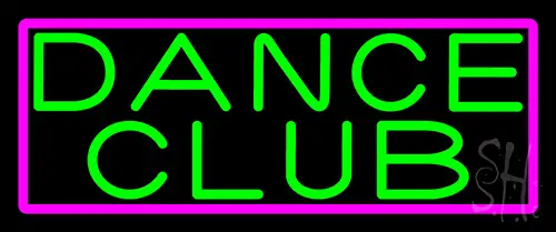 Green Dance Club Pink Border LED Neon Sign