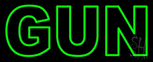 Green Gun LED Neon Sign