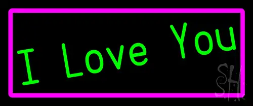 Green I Love You LED Neon Sign