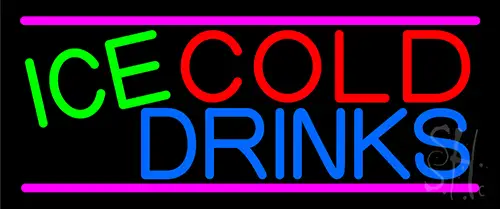 Ice Cold Drinks LED Neon Sign