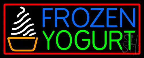 Blue Green Frozen Yogurt LED Neon Sign