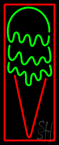 Red Green Ice Cream Cone LED Neon Sign