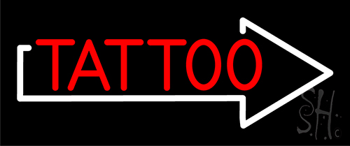 Red Tattoo With Arrow LED Neon Sign