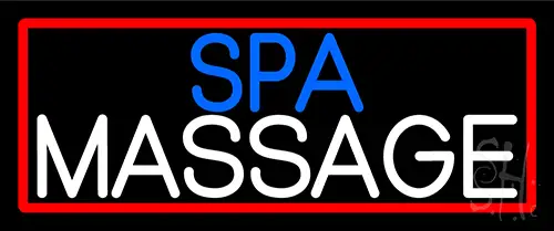 Spa Massage With Red Border LED Neon Sign
