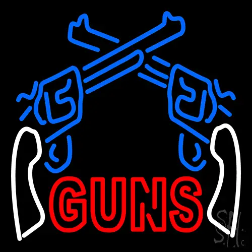 Two Gun Logo LED Neon Sign